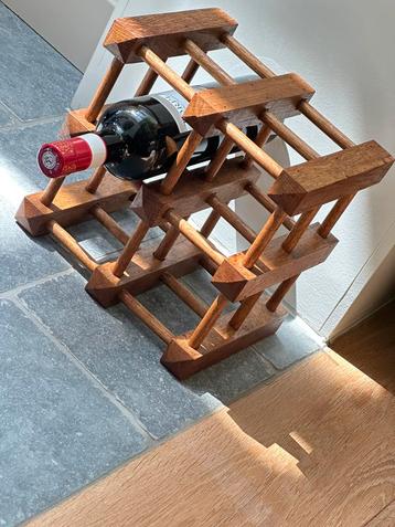 Vintage houten wijnrek, Huis en Inrichting, Woonaccessoires | Wijnrekken, Ophalen, Gebruikt