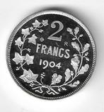 België: 2 FRANK 1904 FR in ZILVER (PROOF) + medailleslag, Postzegels en Munten, Verzenden, Zilver, Losse munt, Zilver