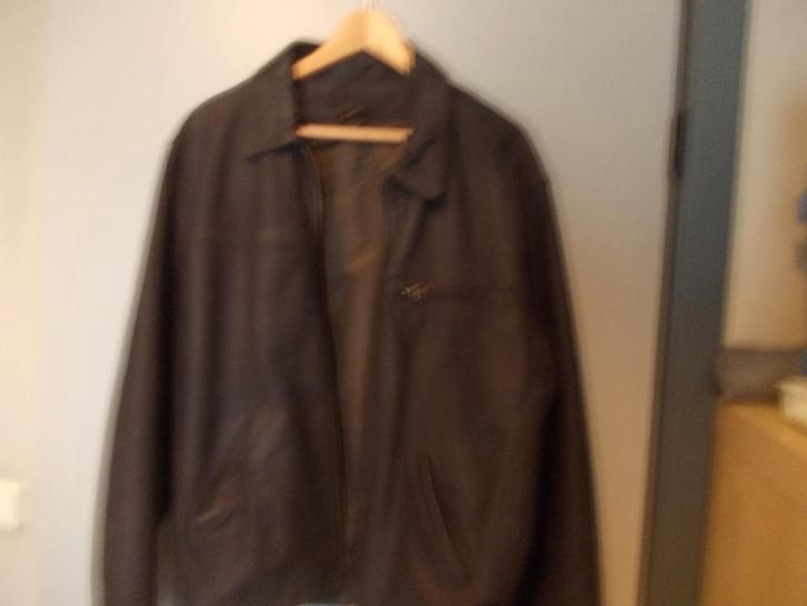 Lederen jas, Vêtements | Hommes, Vestes | Hiver, Comme neuf, Brun, Enlèvement