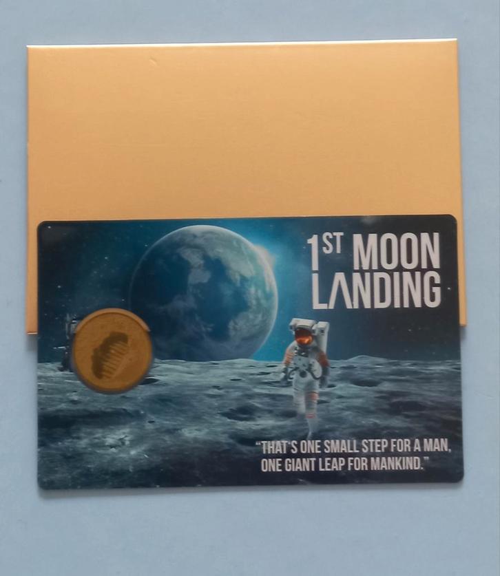 1st Moon Landing Gouden Munt - Republique du Tchad, Postzegels en Munten, Munten | Afrika, Losse munt, Overige landen, Goud, Verzenden