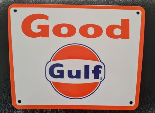 Good Gulf emaillen reclame bord benzine pomp borden, Verzamelen, Merken en Reclamevoorwerpen, Gebruikt, Reclamebord, Ophalen of Verzenden