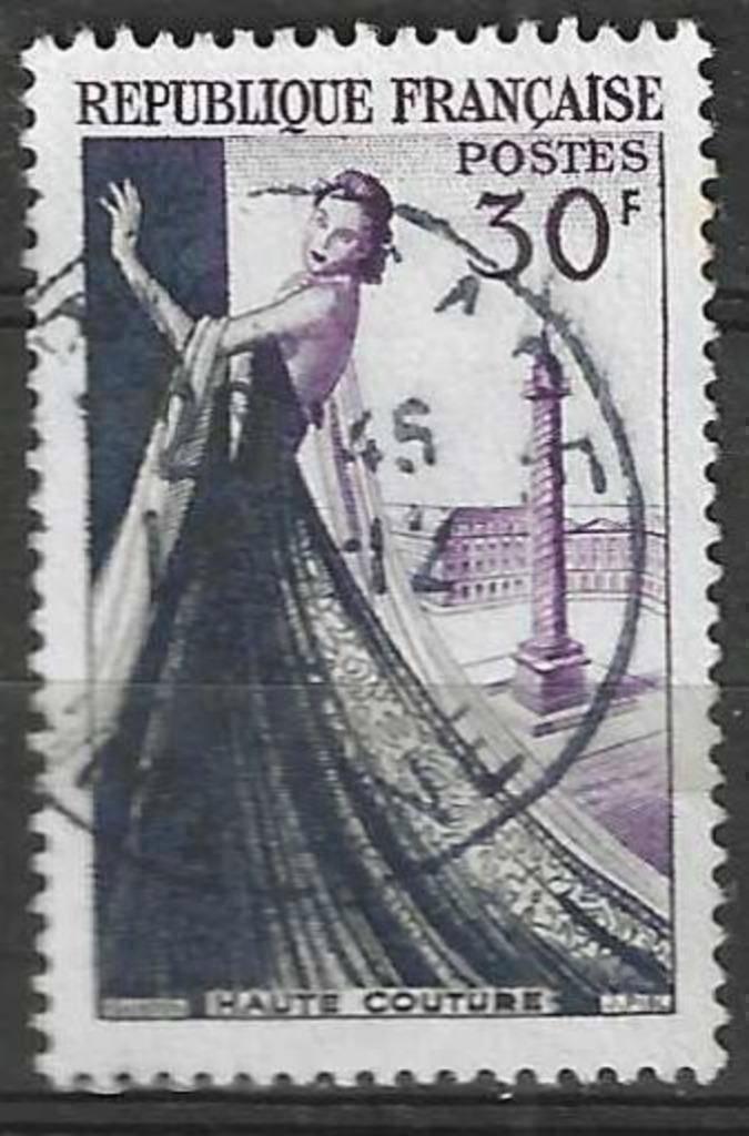 France 1953 - Yvert 941 - Haute Couture de Paris (ST), Timbres & Monnaies, Timbres | Europe | France, Affranchi, Envoi
