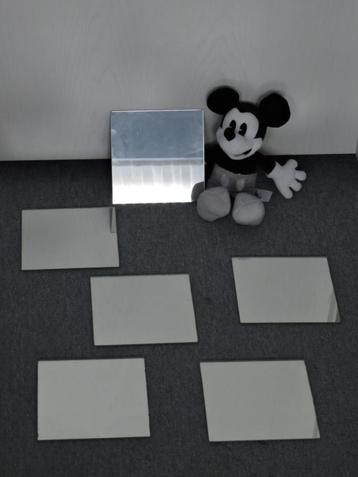 Lot de 6 miroirs argent Pradel Mirrors & Glass (bords polis), Enlèvement ou Envoi, Utilisé, Moins de 50 cm, Moins de 100 cm
