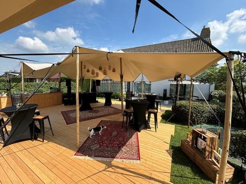 Stretch-tenten te huur (6,5 x10m) incl. opbouw & afbraak, Hobby en Vrije tijd, Feestartikelen | Verhuur, Zo goed als nieuw, Ophalen