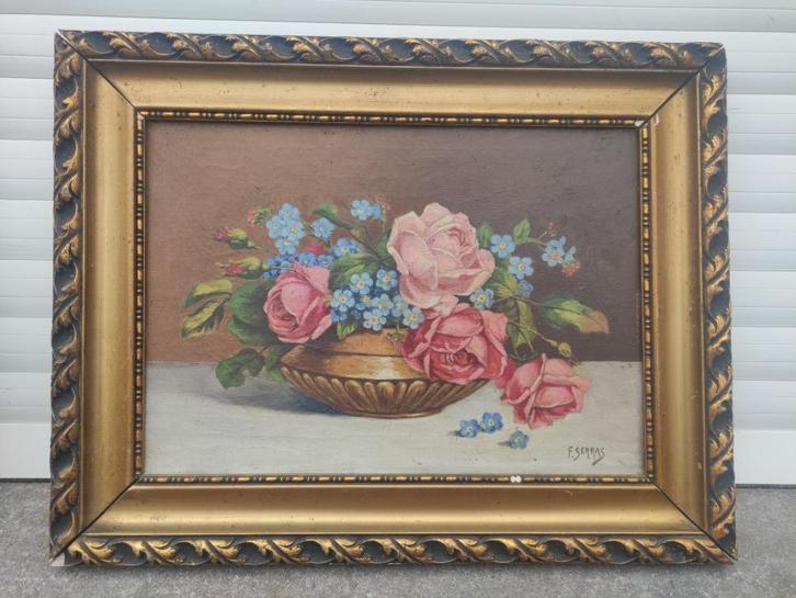 huile sur toile signe François SERRAS, Antiek en Kunst, Kunst | Schilderijen | Klassiek, Ophalen of Verzenden
