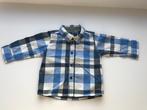 Blauw/wit geruit hemd maat 74, Kinderen en Baby's, Babykleding | Maat 74, H&M, Ophalen of Verzenden, Zo goed als nieuw, Overhemdje of Bloesje