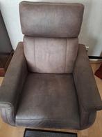 Relax zetel in Nubuck leder bruin met enkele vlekken en elek, Ophalen, Gebruikt, 75 tot 100 cm, Metaal