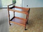 Mooie houten trolley bewerkt op wielen (vintage)., Huis en Inrichting, Ophalen, Gebruikt, 50 tot 100 cm, Vintage