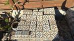 cementtegels blauw bloemmotief 15,5x15,5 incl. randtegels, Ophalen