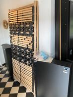 Lit complet Ikea Malm noir avec matelas et tables de chevet, Ophalen, Gebruikt, Tweepersoons, Bedbodem