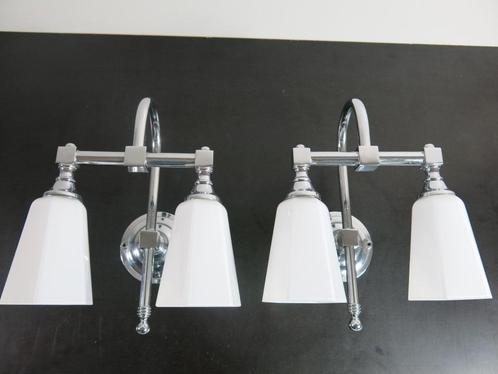 2 art deco wandlampen /muurlampen badkamerlamp BAINWAT, Huis en Inrichting, Lampen | Wandlampen, Zo goed als nieuw, Glas, Ophalen of Verzenden