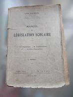 manuel de législation scolaire Léon Bauwens 1921, Utilisé, Enlèvement ou Envoi