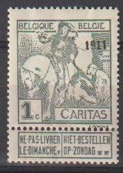 België 1911 nr. 92**, Postzegels en Munten, Verzenden, Postfris, Postfris