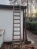 Autentieke houten uitschuifbare ladder, Ophalen, Gebruikt, Ladder, Opvouwbaar of Inschuifbaar