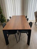 Uitschuifbare eettafel fineer walnoot 180/280x90, Huis en Inrichting, Ophalen, 200 cm of meer, 50 tot 100 cm, Zo goed als nieuw
