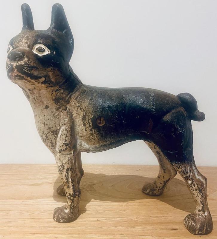 Vintage gietijzer Boston Terrier deur / raam stopper, Huis en Inrichting, Woonaccessoires | Deurstoppers, Gebruikt, Binnen, Ophalen of Verzenden
