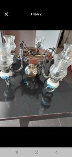 Luster met Delft, Huis en Inrichting, Lampen | Kroonluchters, Ophalen, Gebruikt