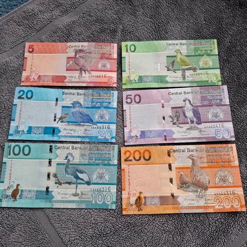 ### Gambia 5 tm 200 delasis compleet ####, Postzegels en Munten, Bankbiljetten | Afrika, Ophalen of Verzenden