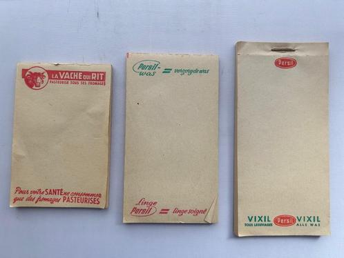 3 oude notaboekjes met merk reclame Persil La vache qui rit, Collections, Marques & Objets publicitaires, Enlèvement ou Envoi