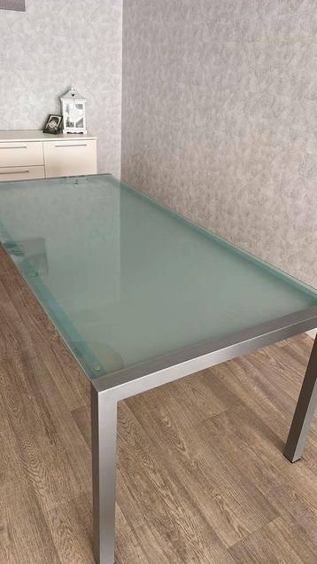 Glazen tafel, Huis en Inrichting, Ophalen, Zo goed als nieuw