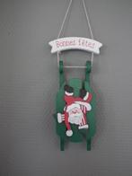 Petit traîneau en bois. Bonnes fêtes, avec Père Noël, Divers, Envoi, Comme neuf