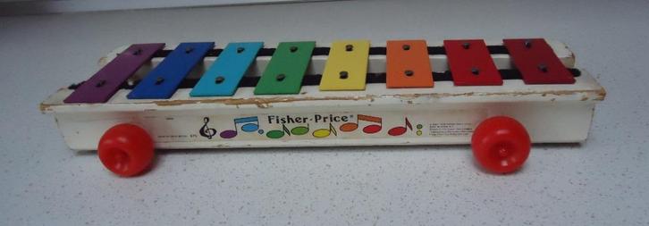 Vintage Houten Xylofoon van Ficher Price in goede staat !, Kinderen en Baby's, Speelgoed | Fisher-Price, Gebruikt, Duw- of Trekspeelgoed