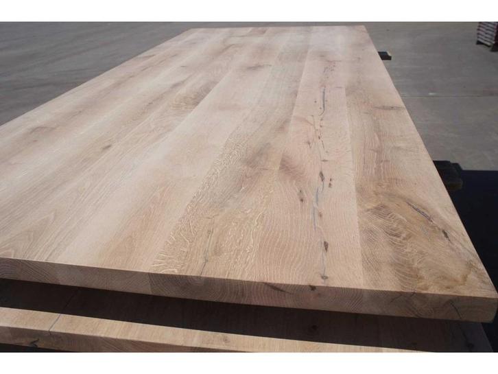 2 Massieve eiken tafelbladen - SPLINTERNIEUW, Huis en Inrichting, Tafels | Eettafels, Nieuw, 100 tot 150 cm, 200 cm of meer, Rechthoekig