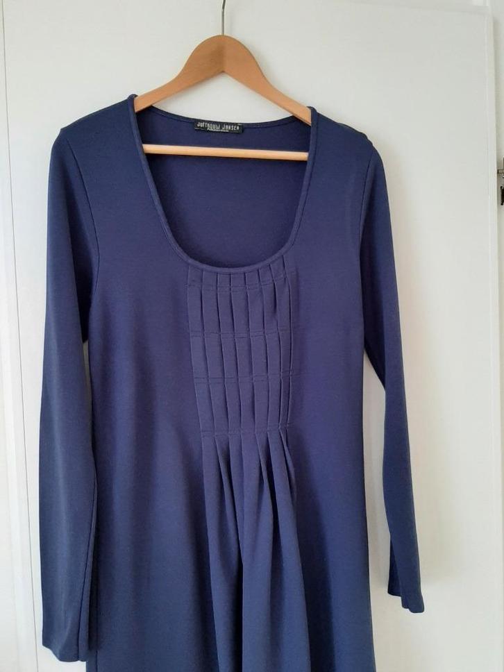 Juffrouw Jansen blauw maat L, Kleding | Dames, Jurken, Gedragen, Maat 38/40 (M), Blauw, Knielengte, Ophalen of Verzenden