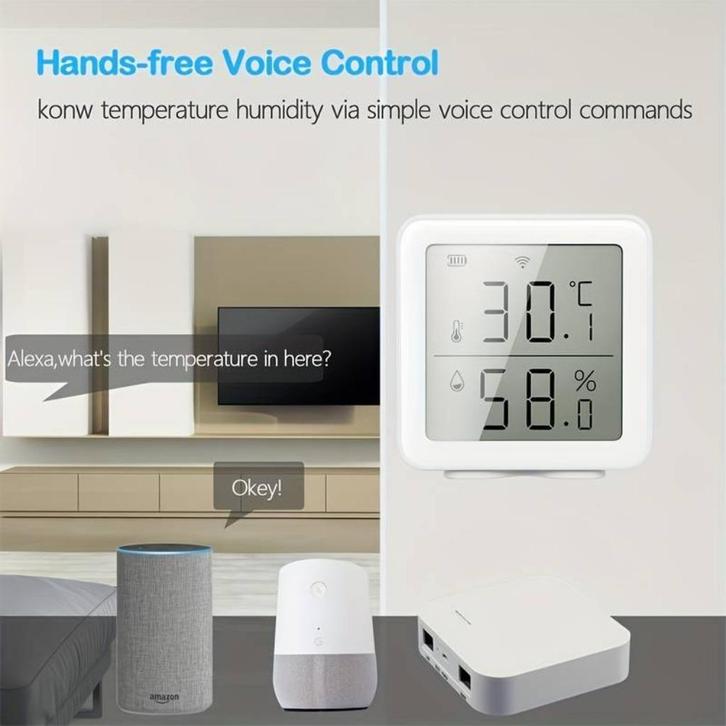 Tuya wifi temp Humidity Sensor Hygrometer Thermometer, Huis en Inrichting, Woonaccessoires | Thermometers, Zo goed als nieuw, Ophalen of Verzenden