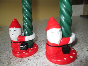 Bougeoirs (2) "PERE NOEL" avec bougies.        ., Divers, Noël, Enlèvement ou Envoi, Comme neuf