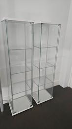 2 glazen vitrines, Ophalen, Minder dan 50 cm, Met deur(en), Glas