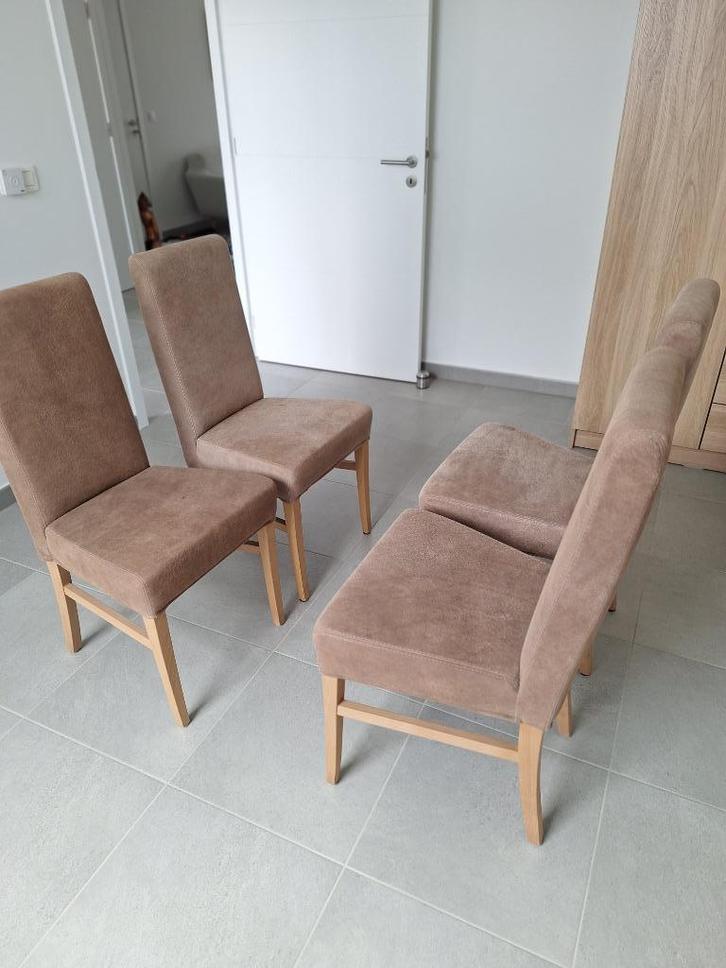 Stoelen 4 stuks, Huis en Inrichting, Stoelen, Zo goed als nieuw, Vier, Hout, Leer, Overige kleuren, Ophalen