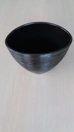 Zwarte ovalen sierbloempot, Comme neuf, Moins de 25 cm, Moins de 40 cm, Enlèvement ou Envoi