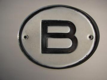 5 België B landenbordje land schildje plaatje bord oldtimer, Verzamelen, Ophalen of Verzenden, Gebruikt, Auto's