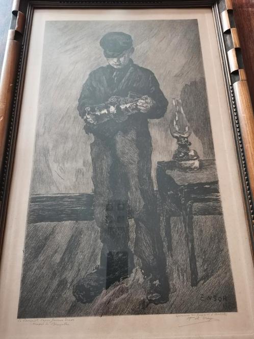 Pol Craps (1877 - 1939) le garçon aux lampes James Ensor, Antiquités & Art, Art | Dessins & Photographie, Enlèvement ou Envoi
