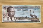 Congo  100 Francs  1962  ZELDZAMER, Los biljet, Ophalen of Verzenden
