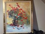 Peinture signee classique coquelicot dans vase, Enlèvement