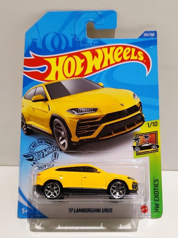 Hot Wheels '17 Lamborghini Urus Geel (2018), Hobby en Vrije tijd, Modelauto's | Overige schalen, Ophalen of Verzenden