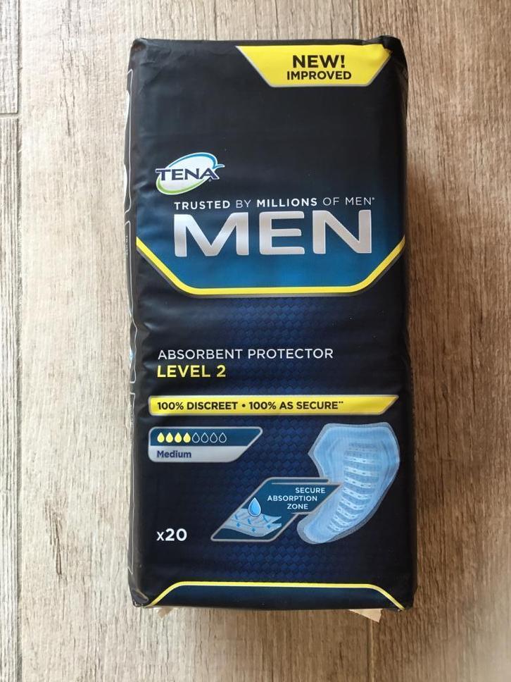 Tena-pakket van 20 nieuwe maandverbanden voor heren Level 2, Diversen, Verpleegmiddelen, Nieuw, Ophalen of Verzenden