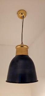 Industriële hanglamp donkerblauw/goud, Zo goed als nieuw, Ophalen