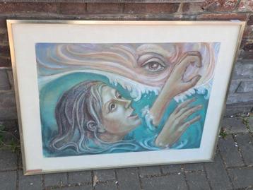 technique mixte monograme rene van meerbeeck beschikbaar voor biedingen