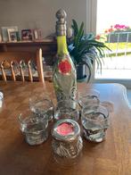 Bouteille et 6 verres étain Postainiers Hutois, Collections, Enlèvement, Comme neuf