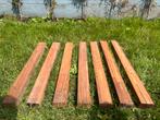 7 Hardhout Balkjes 60cm-67cm, Ophalen, Zo goed als nieuw
