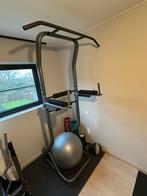 Pull-up bar + multifunctionele bench + 140 kg gewichten, Sport en Fitness, Ophalen, Gebruikt