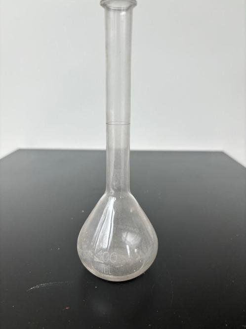 Vintage Labo Apotheker Maatkolfglas Geblazen jaren 30 100 ml, Antiek en Kunst, Curiosa en Brocante, Ophalen of Verzenden