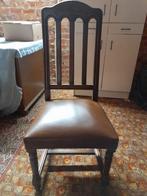 4 eiken stoelen met lederen kussens, Ophalen