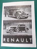 Renault - publicité papier - 1930, Autres types, Utilisé, Enlèvement ou Envoi