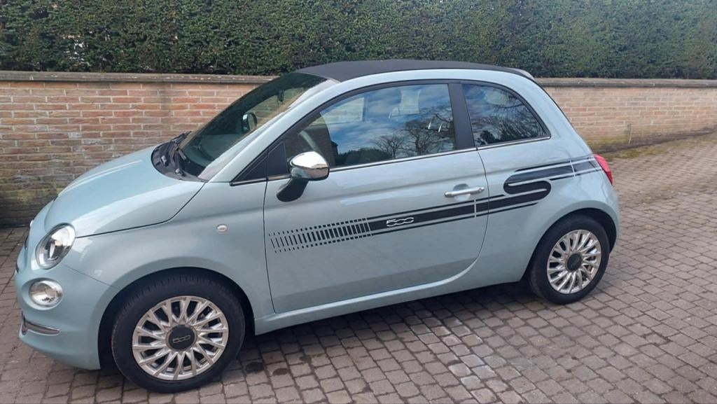 Fiat 500 Cabriolet, Auto's, Fiat, Particulier, ABS, Benzine, Euro 6, Cabriolet, 2 deurs, Handgeschakeld, Groen, Zwart, Stof, Voorwielaandrijving