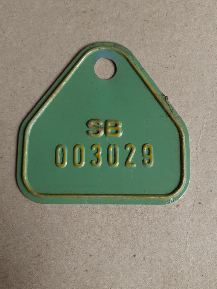 Fietsplaat taksplaat Shape Belgium 1989, Verzamelen, Overige Verzamelen, Zo goed als nieuw, Ophalen of Verzenden