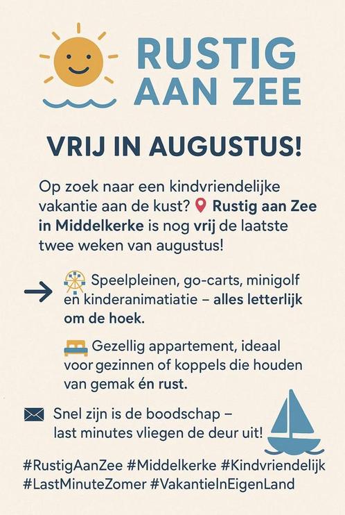 MIDDELKERKE; app + gar + terras + wifi + fietsen, Vakantie, Vakantiehuizen | België, Antwerpen of Vlaanderen, Appartement, Aan zee